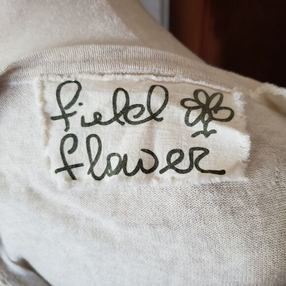 ANTHROPOLOGIE Field & Flower oatmeal ivory‎ borders bf lace cardigan S - Picture 6 of 9